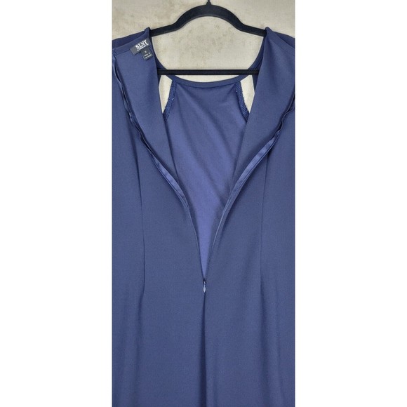 SL Fashions Women's Short Sleeve Dress Lace Embossed Sequin Blue Size 10 - Picture 15 of 16